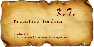 Kruzslicz Terézia névjegykártya