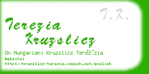 terezia kruzslicz business card